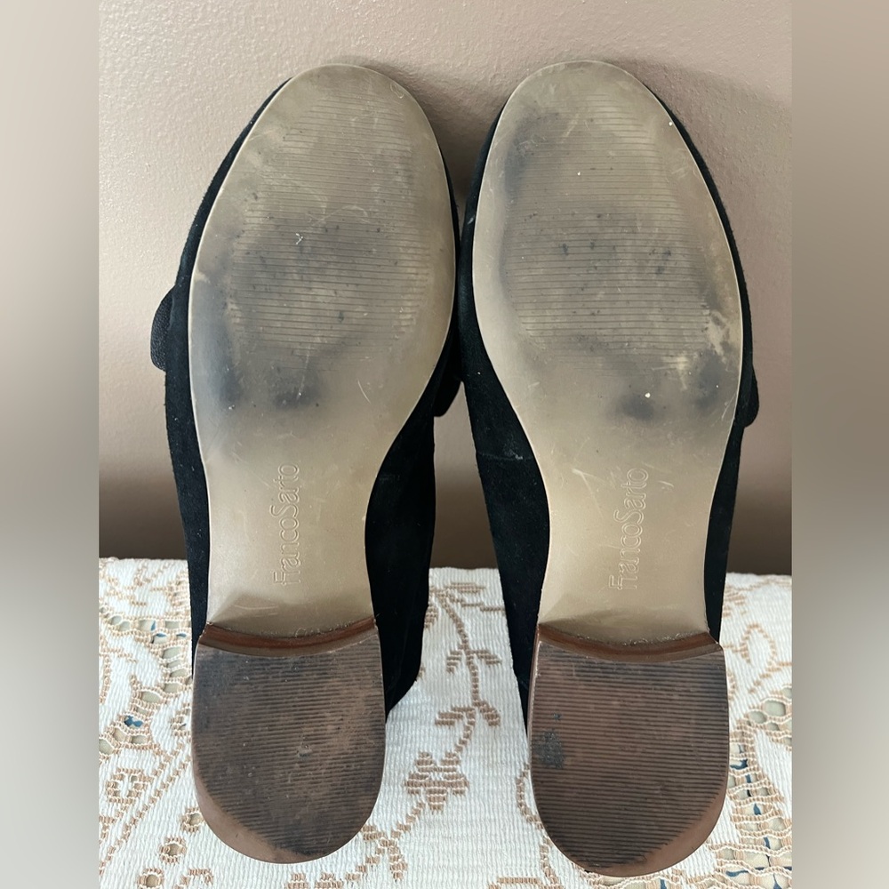 Franco Sarto Arthur Elegant Black Suede Loafers Size 7 - Picture 9 of 12